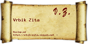 Vrbik Zita névjegykártya