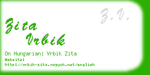 zita vrbik business card